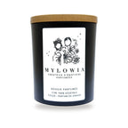 Bougie parfumée Oliwia Mylowia en pot noir à couvercle bois, cire 100% végétale